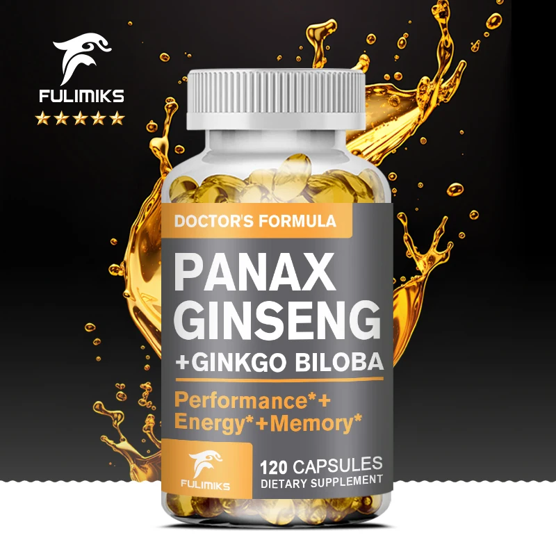 

Корейский красный женьшень + добавка гинкго билоба для психической оповещения, улучшенная выносливость, настроение, памяти, иммунитета, мужчин и женщин