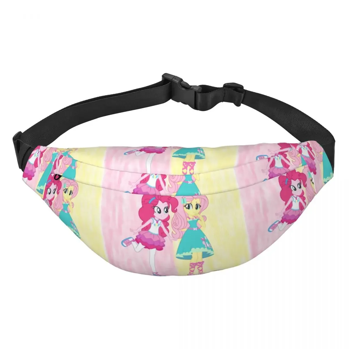 Pony Friends Fanny Pack Women Men Cool Pinkies And Fluttershys Sling Crossbody Waist Bag Travel Hiking Phone Money Pouch