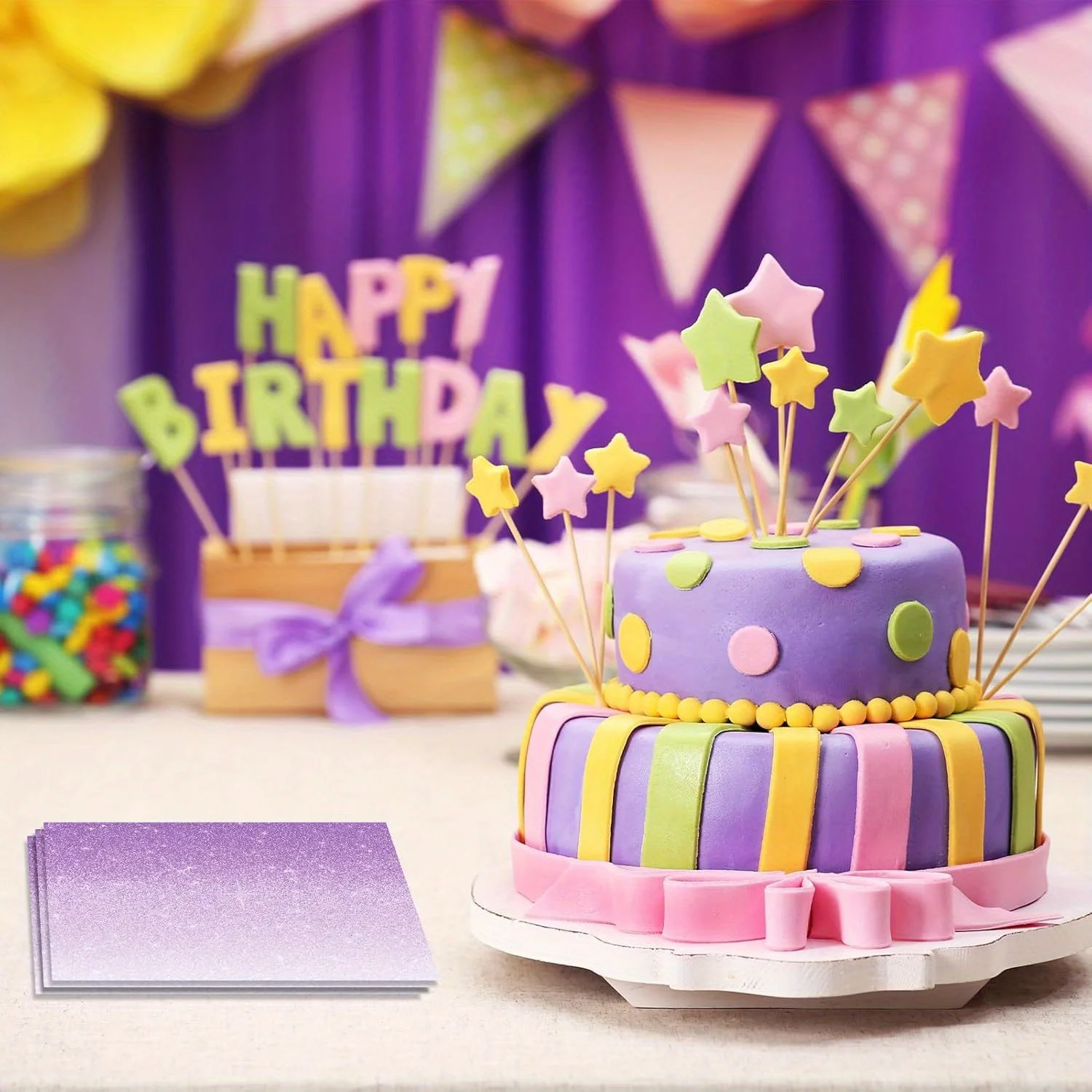 Ombre Lila Partyzubehör Farbverlauf Pastellservietten Cocktailservietten Einwegservietten Lavendel Streuen Hochzeit Geburtstag – Detail 4