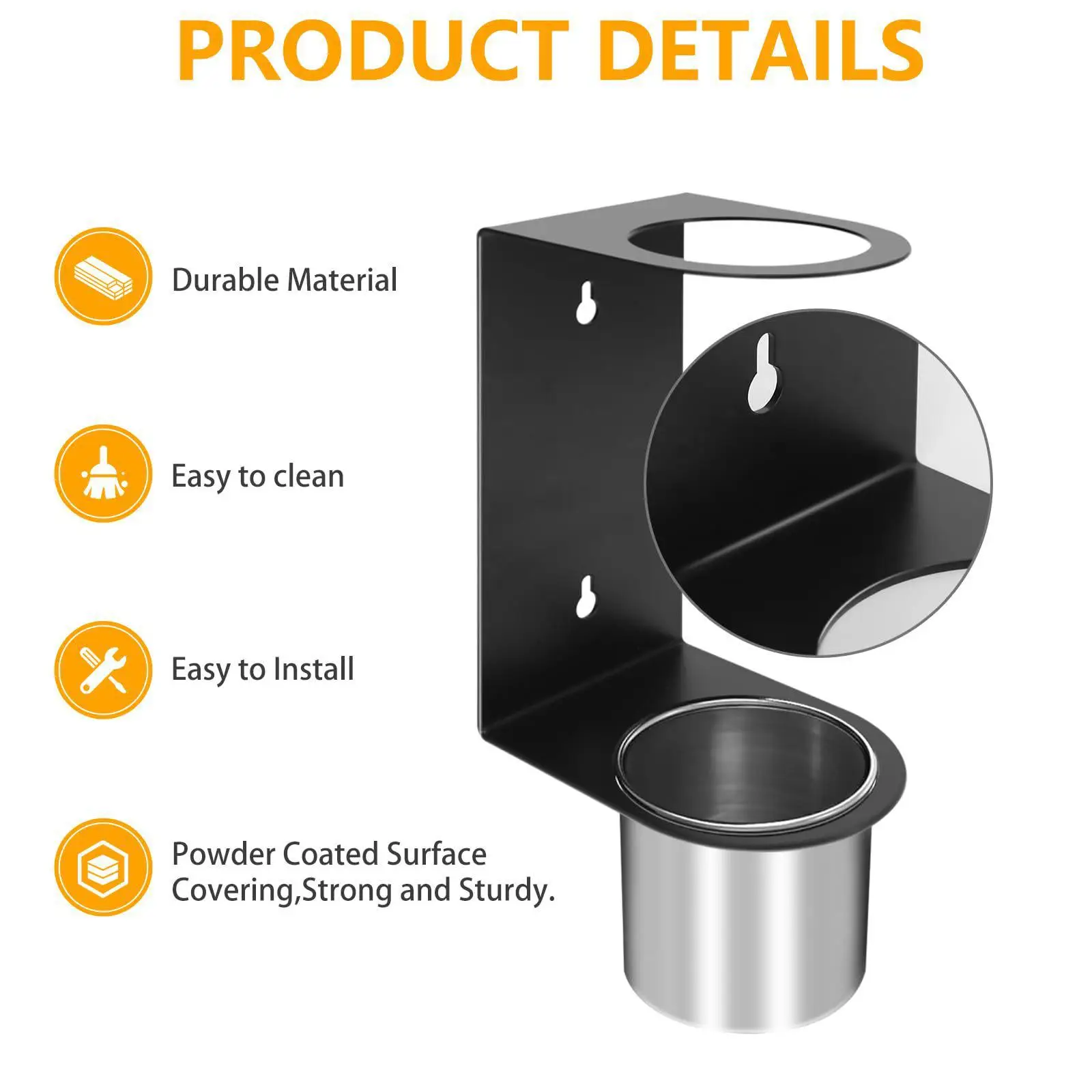 Oil Funnel Storage Holder Bracket Durable Iron Wall Mounted Organizer Space Efficient for Automotive Garage