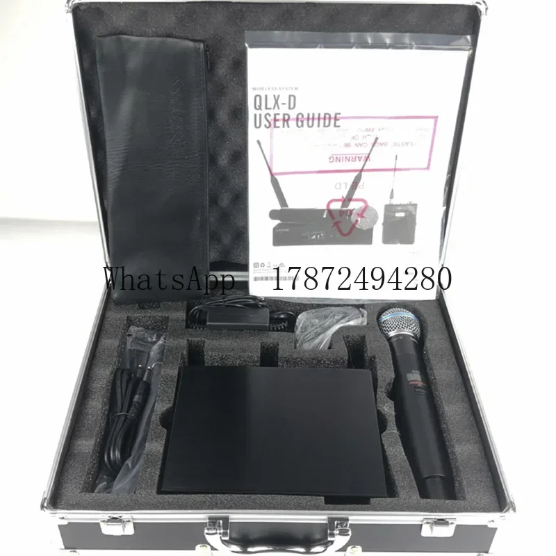 T QLXD4 BETA87A Professional UHF Dynamic Microphone System True Diversity Wireless Handheld Karaoke Microfone Metal Construction