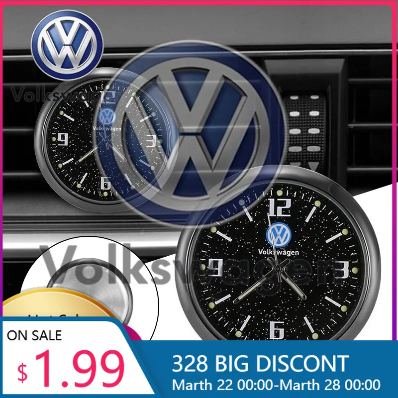 

2026 Hot Styling Mouldings For VOLKSWAGEN VW For VW Volkswagen Golf Polo Passat Touran Car Clock Luminous Automobiles Internal S