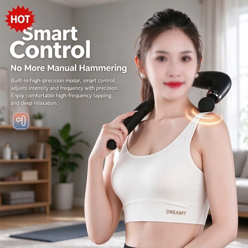 Handheld Deep Tissue Fascia Gun, Portable Smart Muscle Massager, Massage Hammer for Muscle Relief, Home Use & Gift