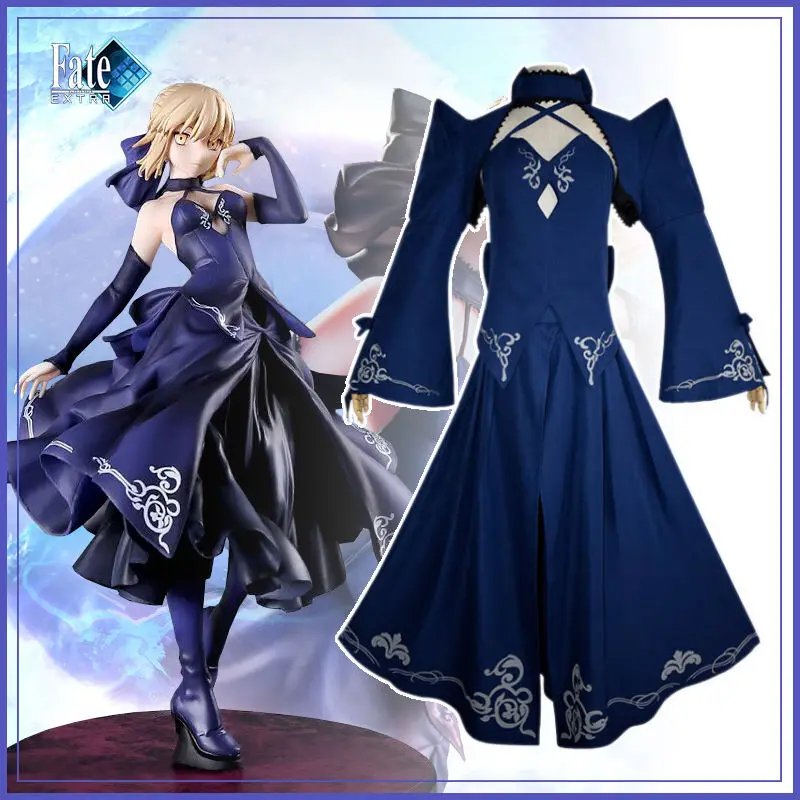 

Fate/Stay Night Black Saber Dress Sword Art Online Altria Saber Cosplay Costume Full Set For Women