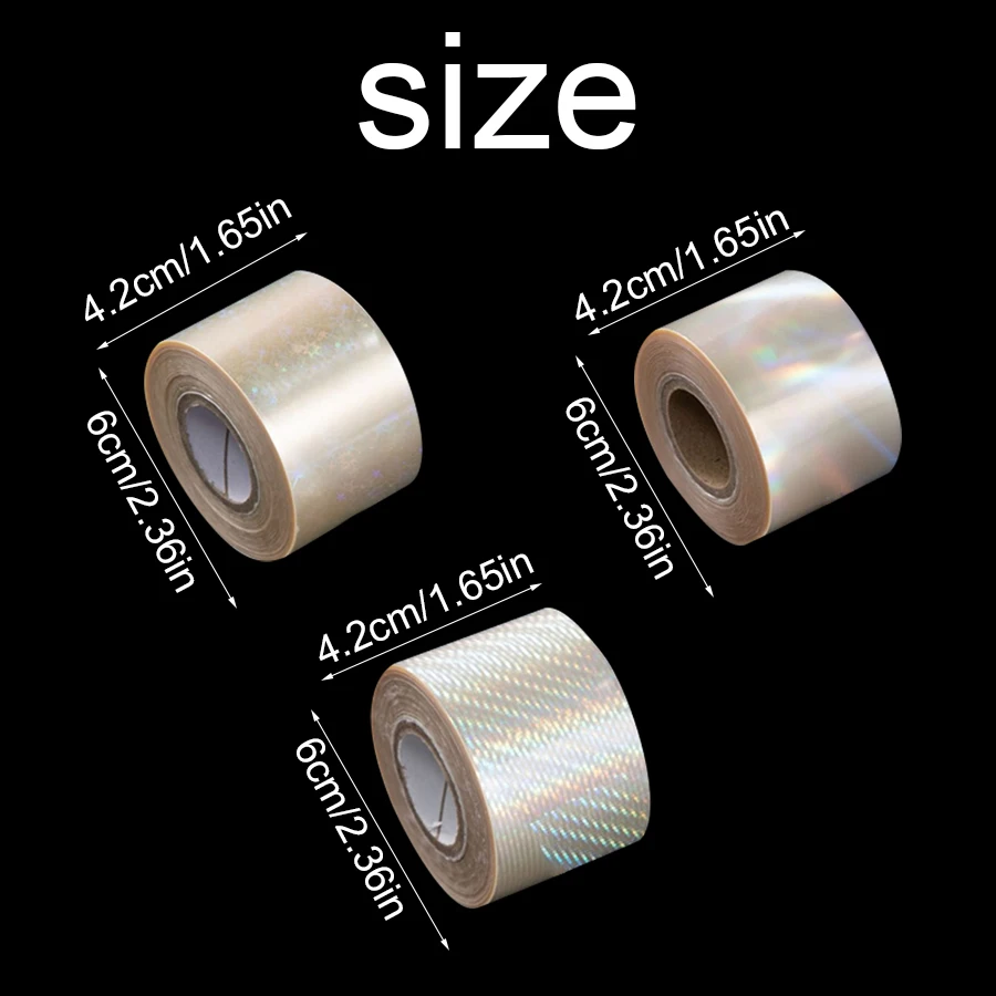 1 roll of 120m Aurora Chrome Nail Foil Mirror Effect Nail Pigment Irridescent Glitter Heart Marble Foil Sticker Decoration Manic