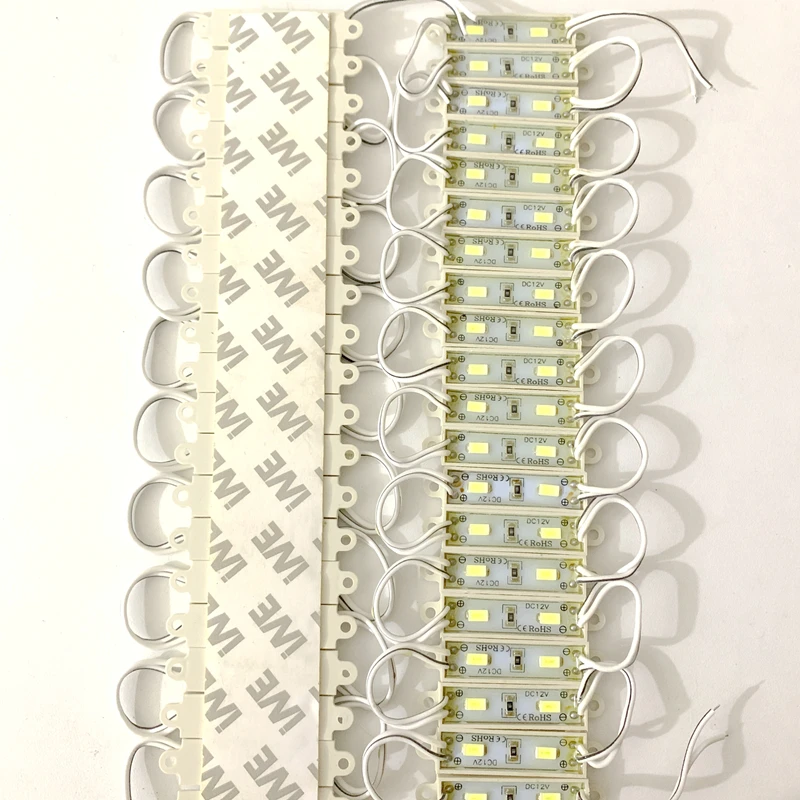 20 Stück 5730 Mini-LED-Modul DC 12 V 2 LED 0,6 W Module wasserdichte Hintergrundbeleuchtung Werbeleuchtung Design heller als 5050 3528