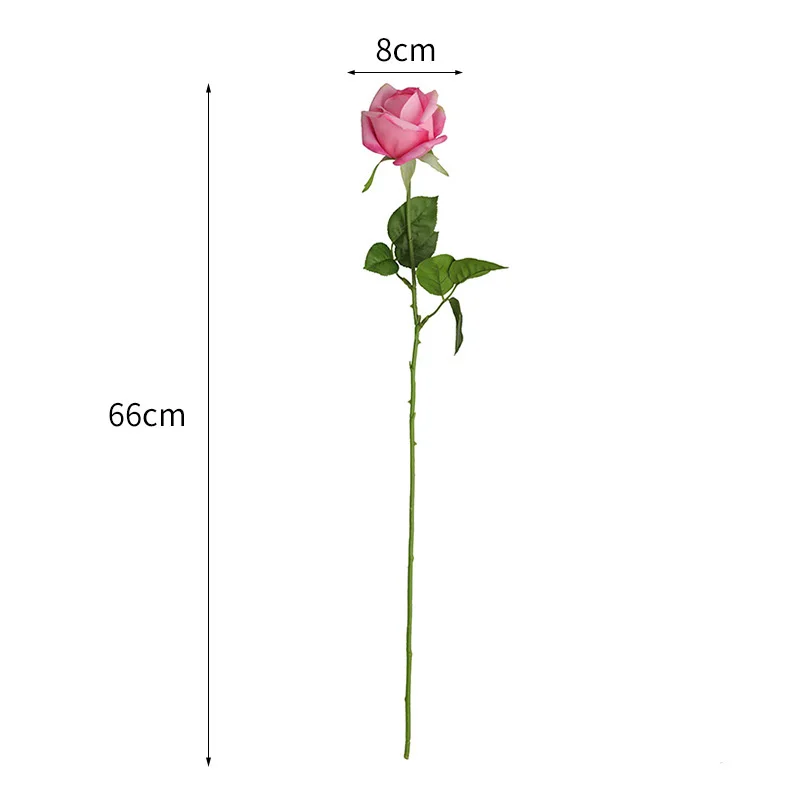Single Stem Real Touch Artificial Silk Rose Wedding Party Home Decoration Gift F1379 - view 2