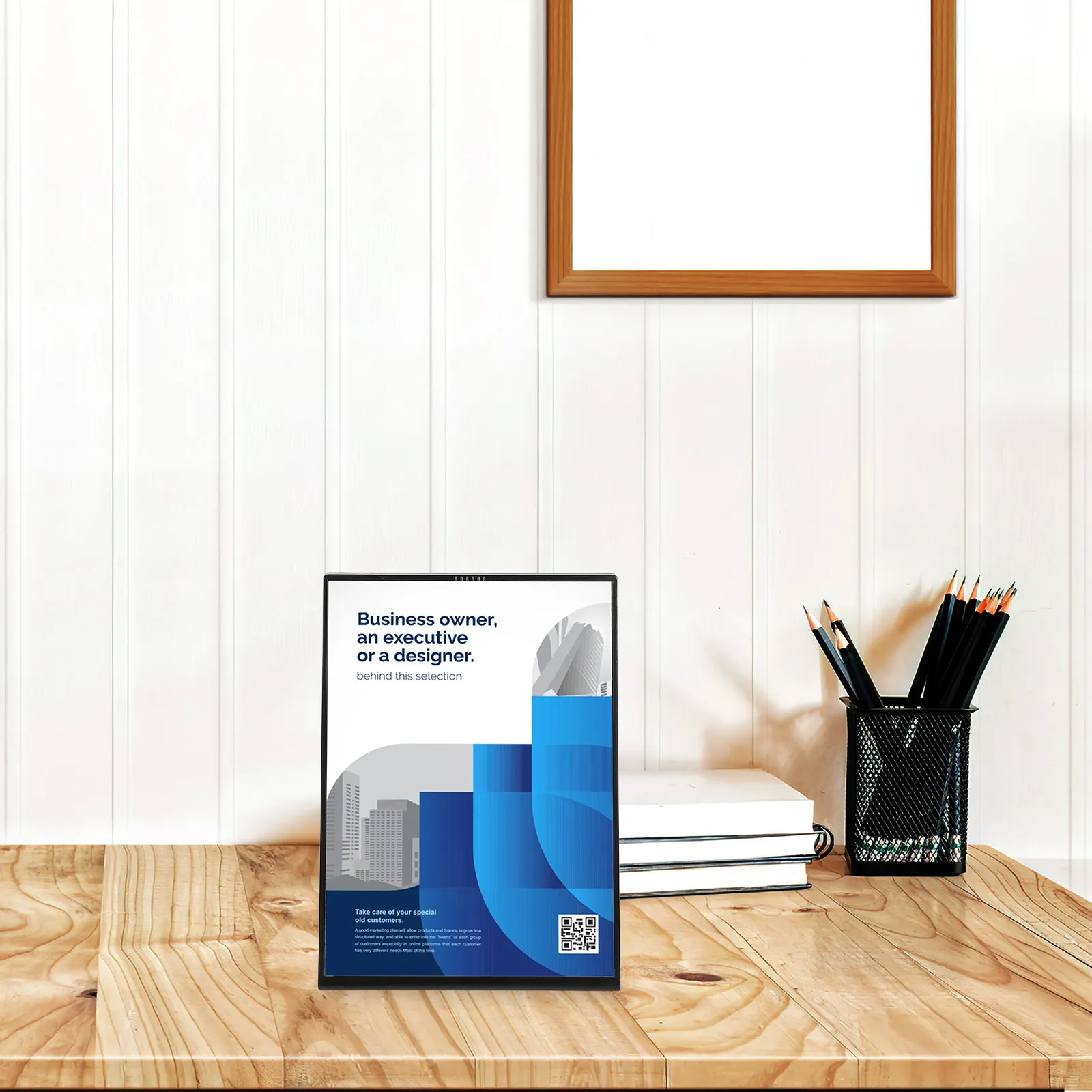 L-Shaped Clear Plastic Menu Display Stand for Table Top – Slanted Sign Holder with Stable Base for Restaurant Cafe Office