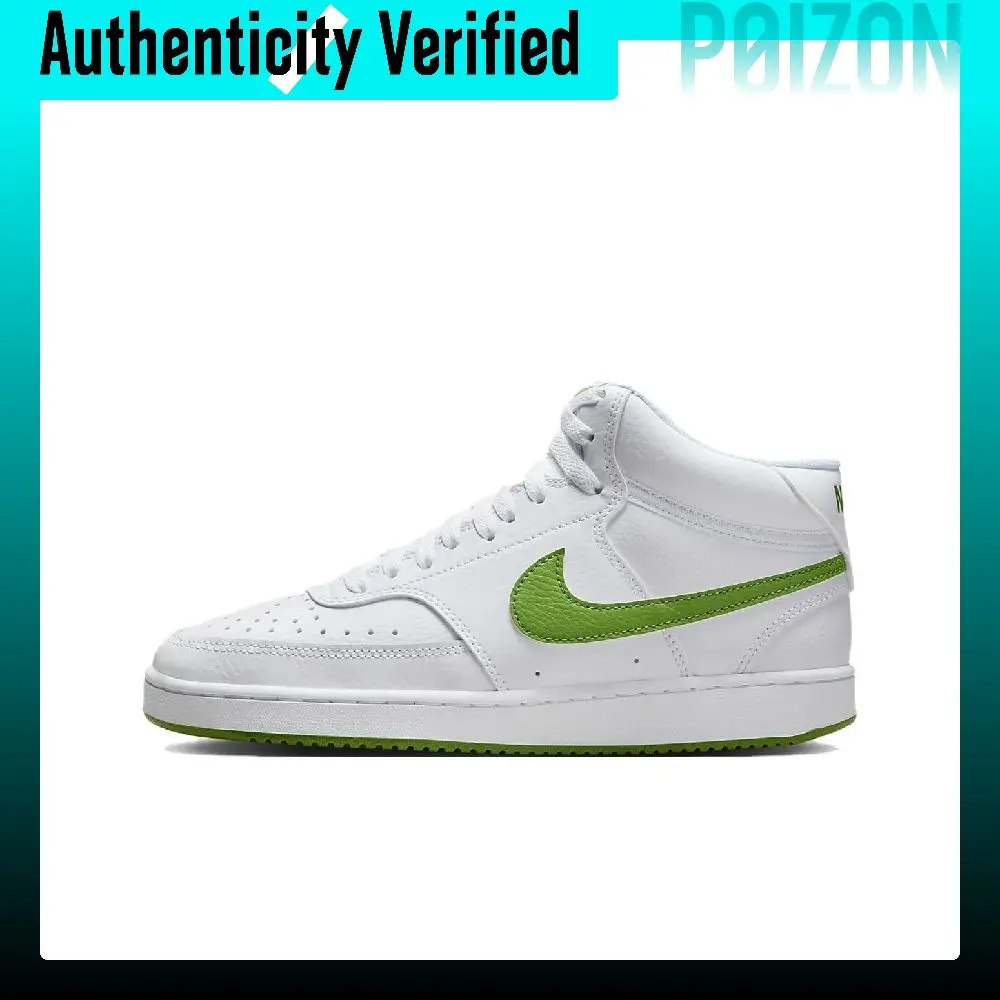 Nike Court Vision Mid Fashion Trend, zapatillas de skate de caña media para mujer, color blanco y verde, CD5436-107