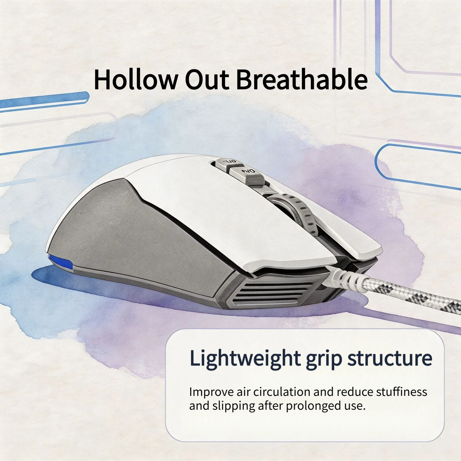 Plug-and-Play Wired Mouse USB A + Type C Dual Interface RGB Breathing Light 4 Levels Adjustable DPI Hollowed-Out Portable Design