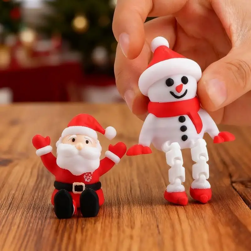 3D Printed Christmas Santa Claus Figurine, Desktop Ornament, Red Xmas Decor, Holiday Statue Decoration For Family & Friends