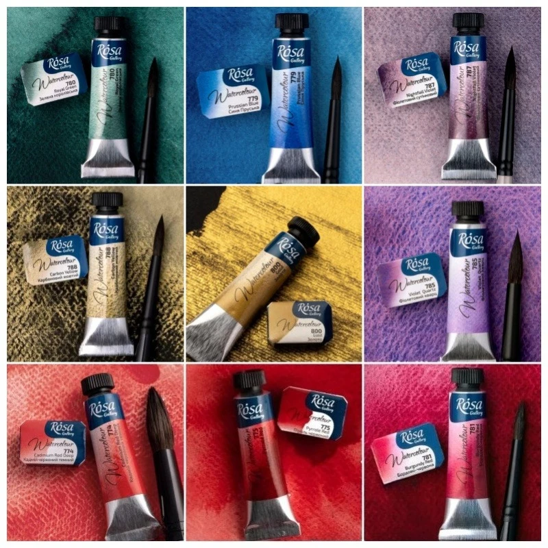 Peinture à l'aquarelle originale de qualité artistique Ukraine Rosa, pigment de qualité supérieure, couleur précipitée, aquarelle pour la peinture, fournitures artistiques