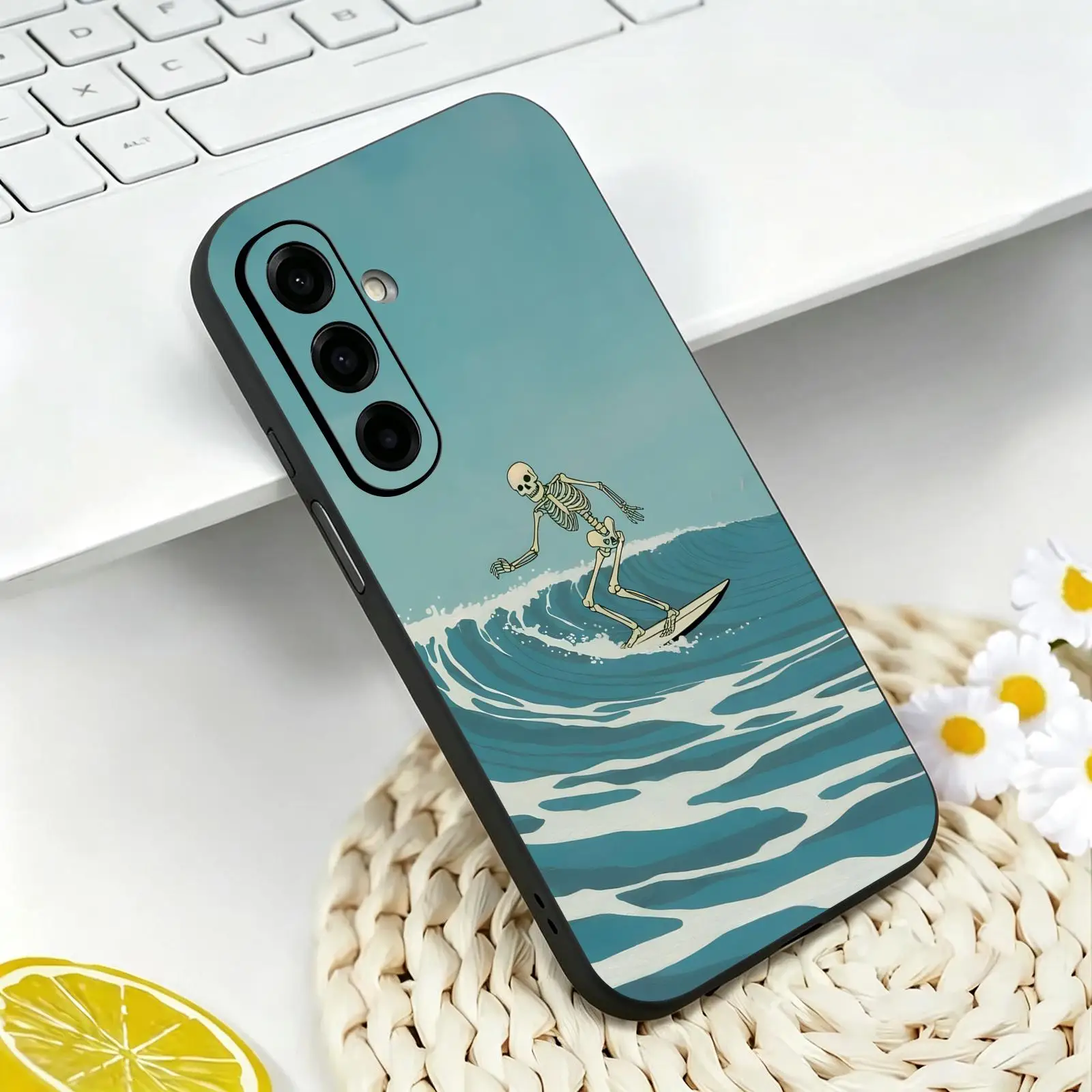 Phone Case For Samsung A57 A56 A37 A27 A17 A36 A26 A55 A35 Black Matte Soft Case Skeleton