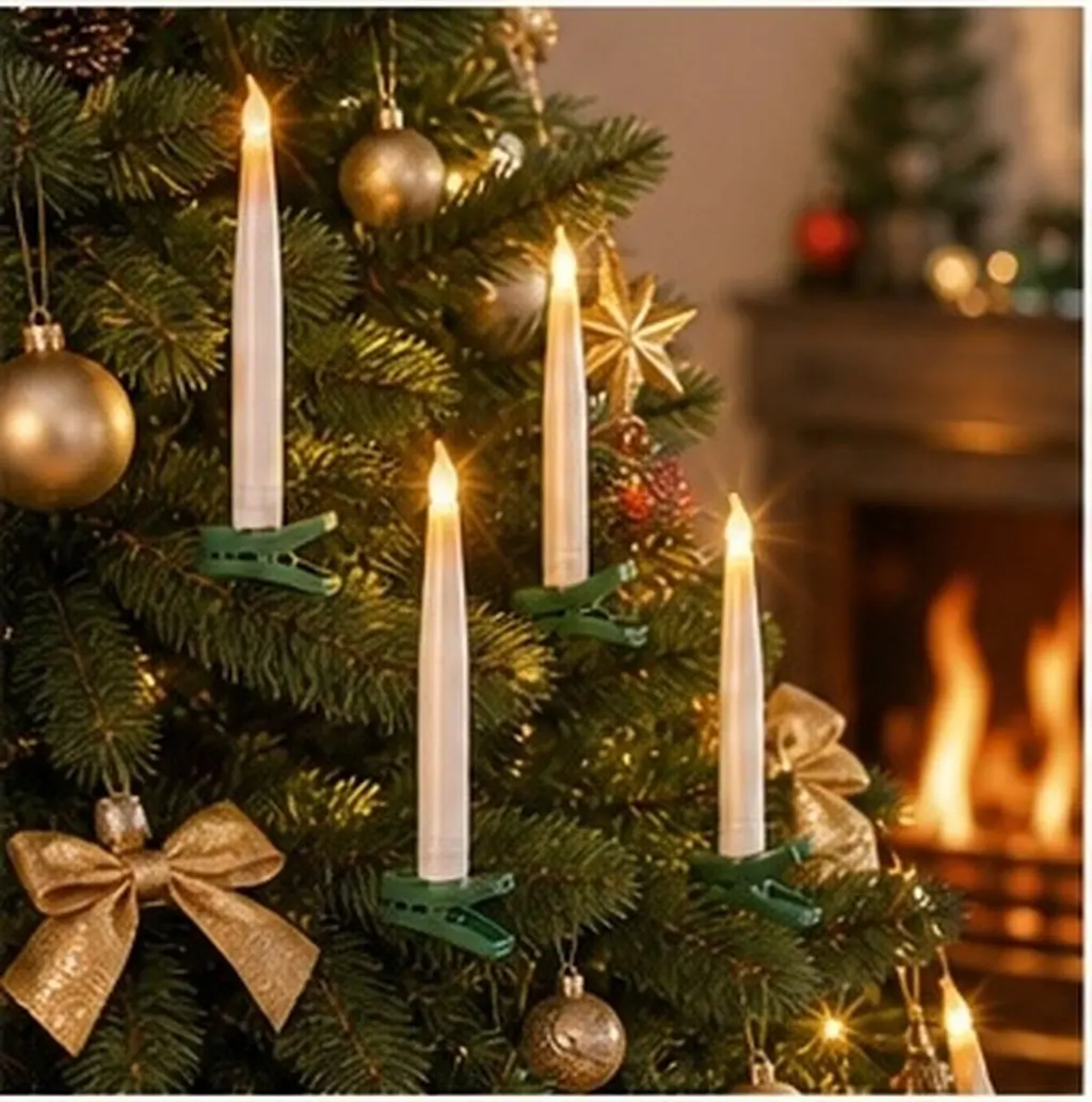 10pcs Warm White LED Long Pole Lights with Stable Flat Base for Christmas Tree, Home & Party Decoration