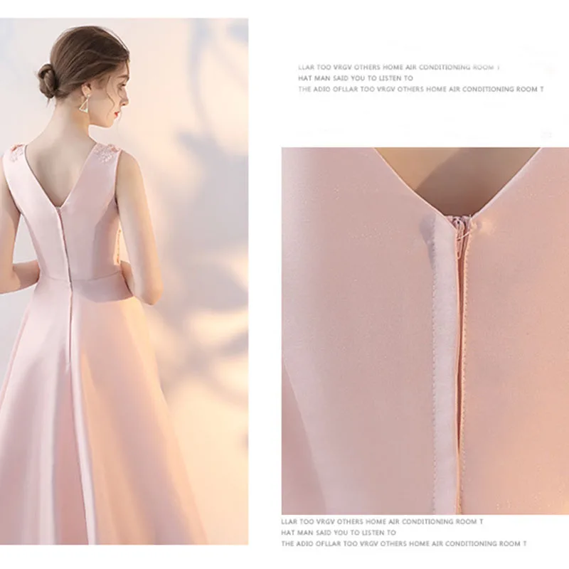 DongCMY Luxury Evening Dresses 2024 New Pink Party Dress Korean Medium Length Elegant Bridesmaid Gown For Women