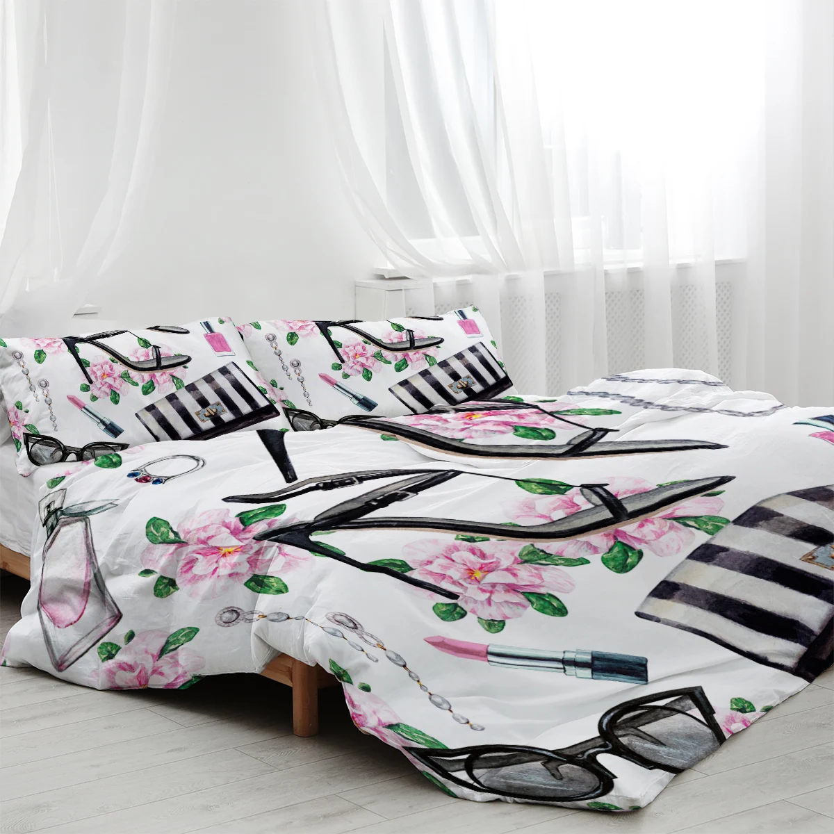 Set di biancheria da letto di Design con decorazione di moda copripiumino decorativo da 3 pezzi con 2 fodere per cuscini per letto di casa di