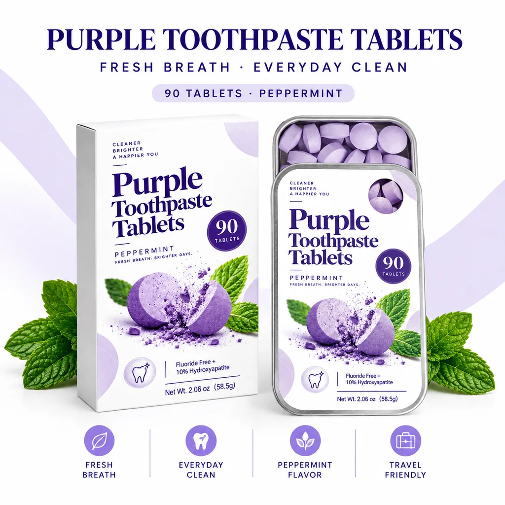 Toothpaste Chewable Tablet Portable Travel Solid Toothpaste Mint Fresh Breath Baking Soda Gentle Daily Oral Care Cleaning Tablet