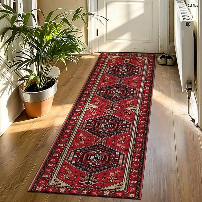 1 Piece Of Tribal Geometric Woven Rug, Soft And Comfortable, All Seasons, Lightweight Easy To Maintain, Home Decor, Living Room, Bedroom, Hallway, Winter, Autumn Room Decoration