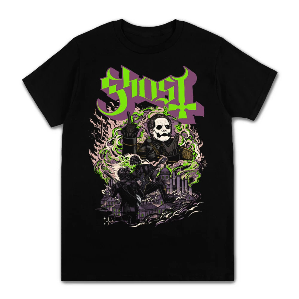 2022 Ghosts Hard Rock Skull Printed Men\'s T-shirt Summer Classic Casual O Neck Short Sleeve Fashion Loose Tee Shirt