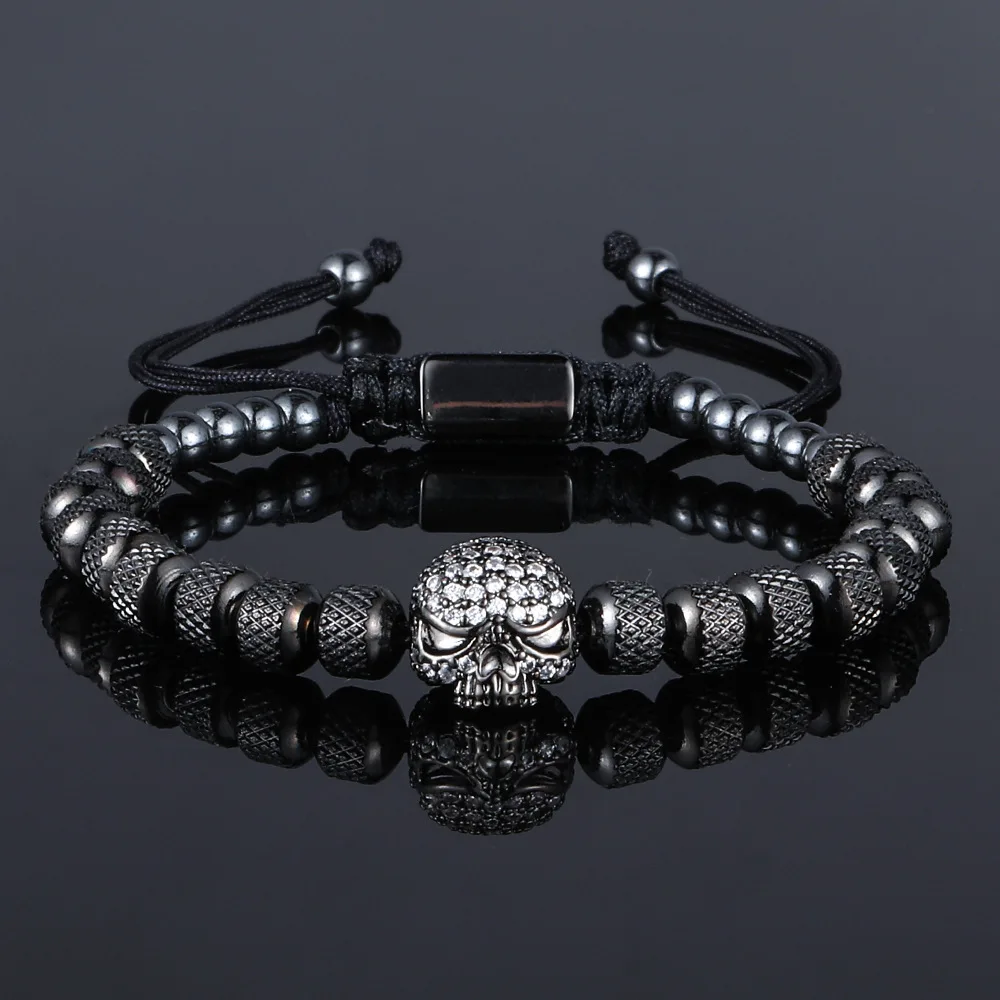 

1pc Clear Crystal Metal Beads Braided Bracelet Men Women Couple Bracelets Festival Holiday Gift Decor Accessories