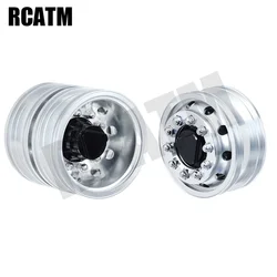 2PCS High Quality CNC Metal Alloy Front Rear Wheel Hub Rim For 1/14 Tamiya RC Truck car SCANIA R470 R620 FH12 ACTROS