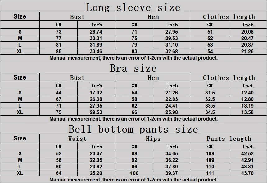 Size chart and fit details