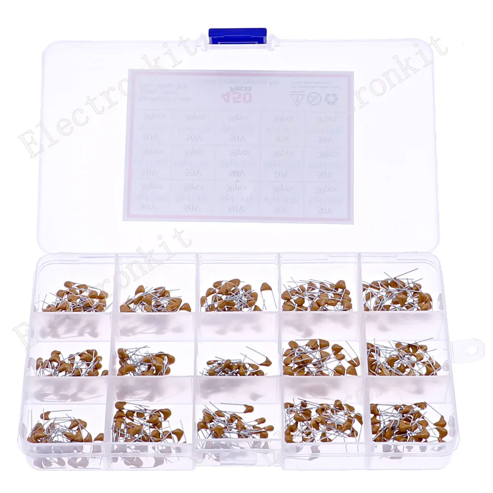 450pcs 15Value 50v Multi-layer Monolithic Capacitor Mixed kit 10pF20pF30pF47pF56PF68PF100pF200pF300pF680pF1nF4.7nF10nF47nF100nF