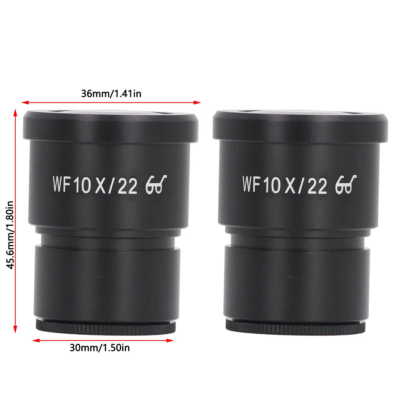 2 個顕微鏡接眼レンズ 10X アルミ合金広角生物接眼レンズ 22 ミリメートルアイポイント 30 ミリメートル取付サイズ