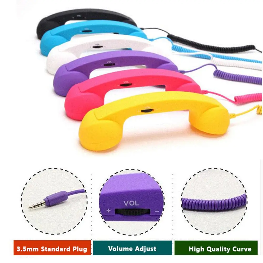 Universal Mobile Phone External Handheld Microphone Classic Cellphone Wired Earpiece Receiver Headset For 3.5mm and Type-C Port