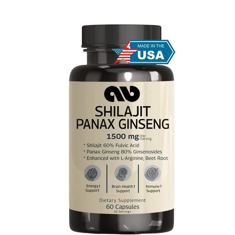 

Капсулы Shilajit Pure Himalaya (60% фульвовой кислоты) - содержат 1500 мг женьшеня - высокое содержание микроэлементов