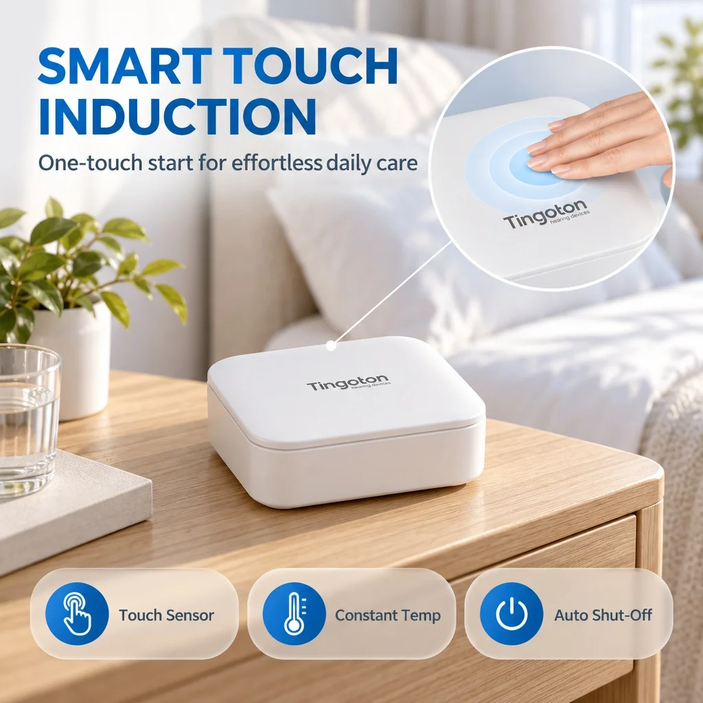 Tingoton T20 Electronic Hearing Aid Dryer Smart Induction Constant Temperature Dehumidifier Hearing Aid Care Accessory