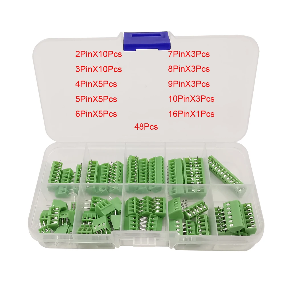30Pcs 48Pcs Mini PCB Screw Terminal KF128 2.54mm 0.1