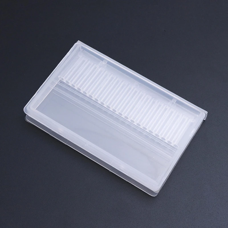 20 Slot Empty Storage Box For Nail Drill Bits Transparent Acrylic Display Box Milling Cutters Container Accessories Tool