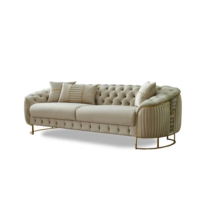 

# Italian Large Size Living Room Sofa Set Furniture Couches Luxury Sofa Set Furniture with Stainless Steel Legs