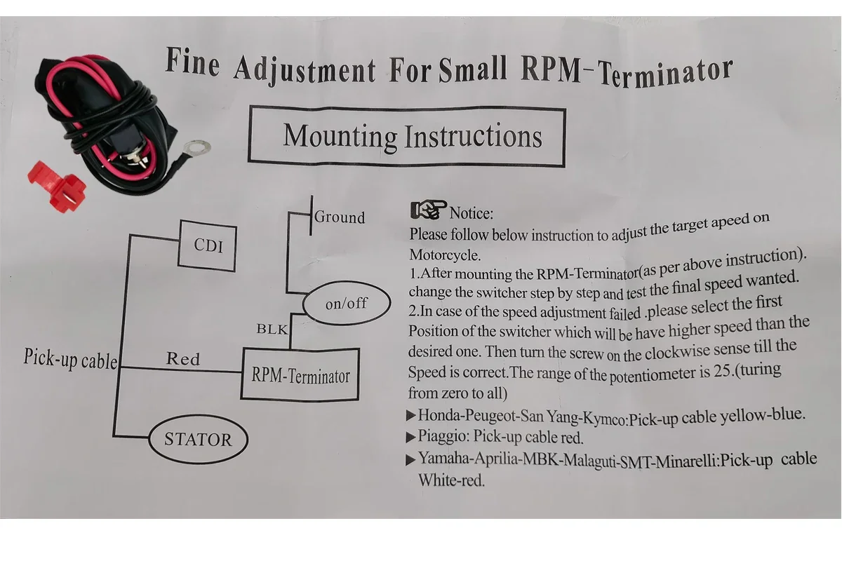 Limiteur de Tours Régime Moteur لمحركات 50cc العالمية 2T 4T لـ MBK Booster Nitro Kymco 103 51Speed/RPM المحدد التبديل