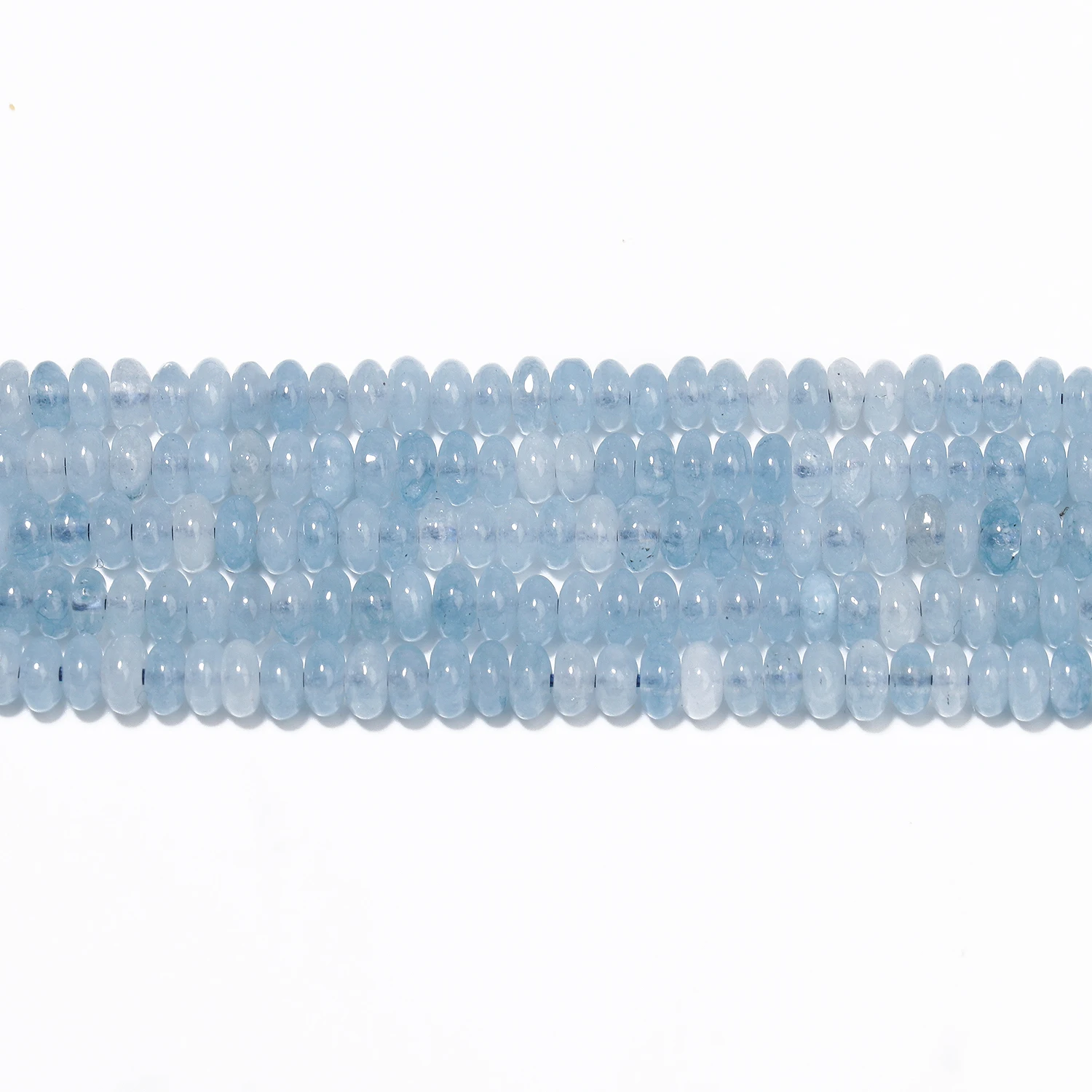 5x2mm Natural Stone Rondelle Blue Aquamarine Round  Loose Spacer Beads for Jewelry Making Diy Bracelet Earrings Accessories 15\'\'
