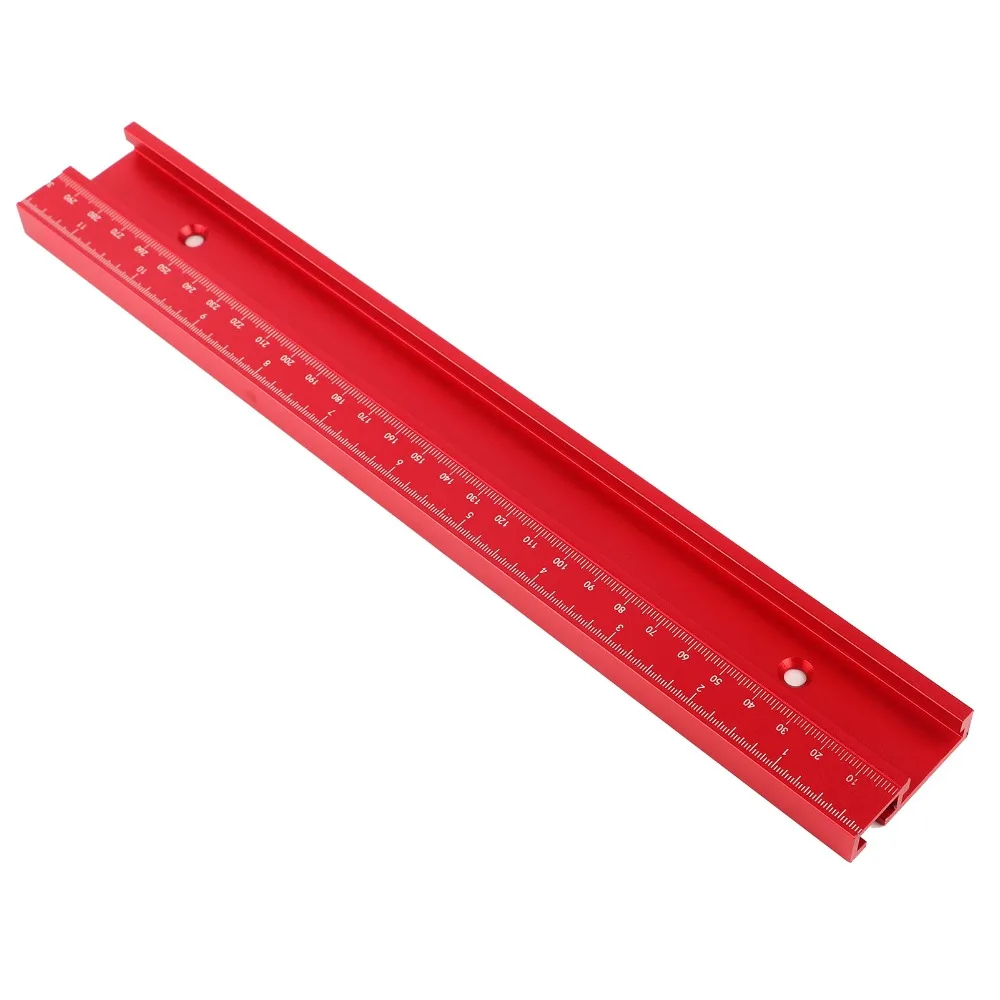 45 Type Woodworking T-Track Aluminum Alloy 300mm Length Table Saw Fixture Push Handle Design Aluminum Guide Rail For Table Saw
