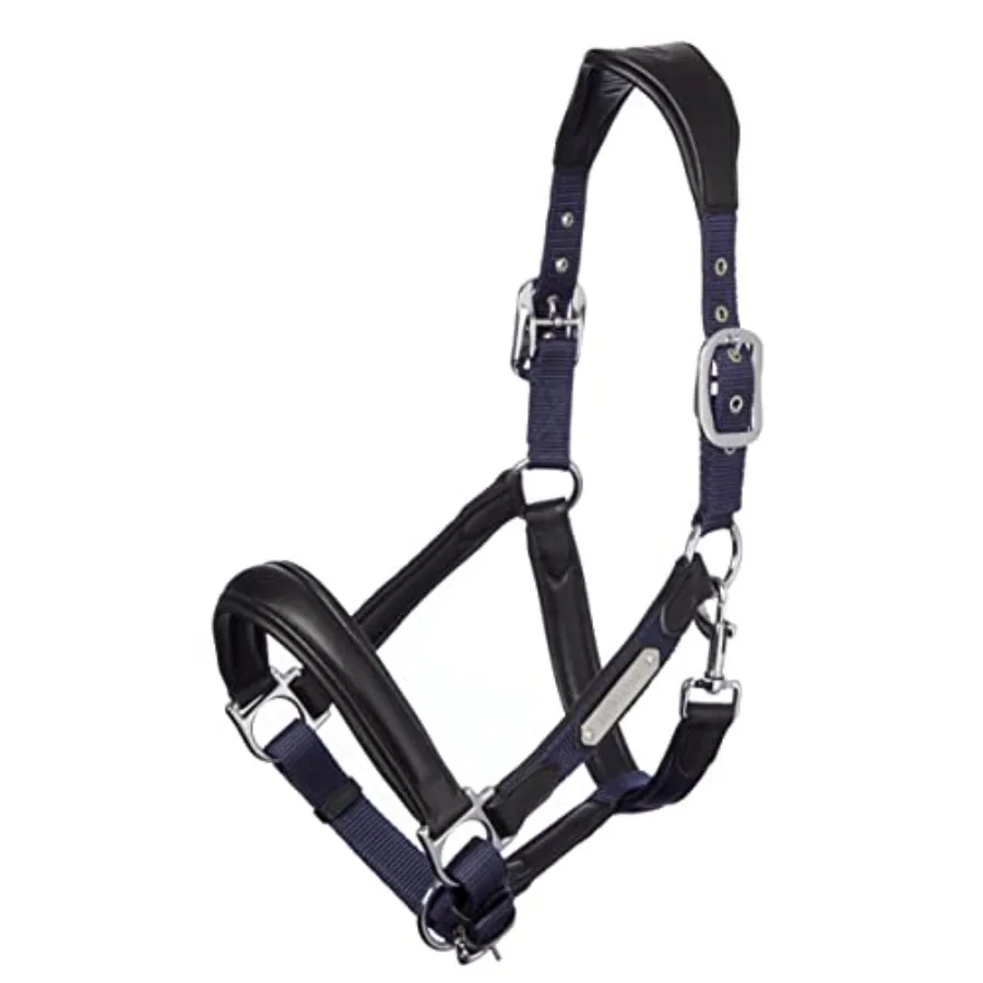 

Capella Headcollar for Horses - Leather/Nylon - Brown - Pressure Relief Soft Touch