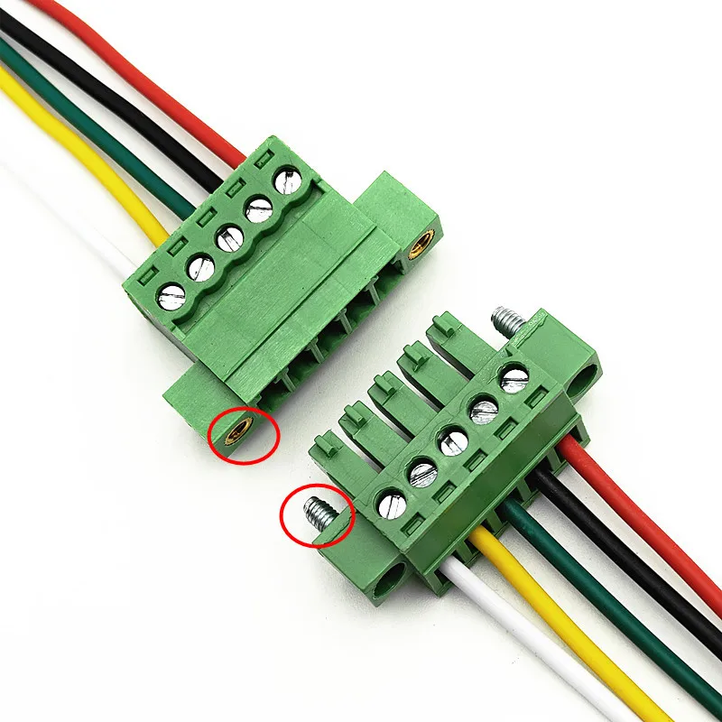 5 zestawów 15EDG 3.81 2/3/4/5/6 wkręty bezlutownicze zabezpieczone blok zacisków złącze wtykiem podziałowym 3.81MM + gniazdo głowica pinowa
