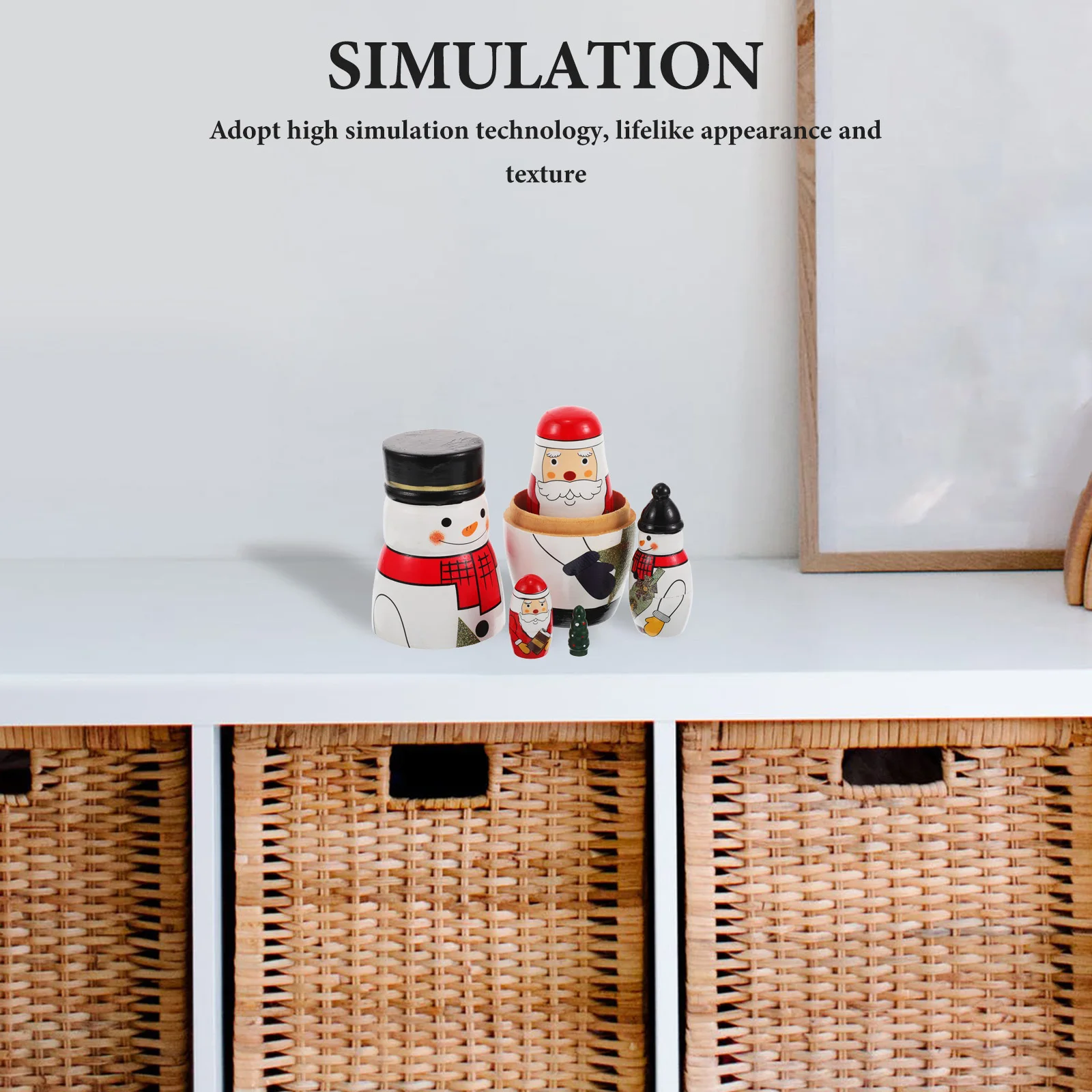 5 تعشيش رجل الثلج الممتاز المرسوم يدويًا، ديكور وتخزين متعدد الوظائف لجميع الأعمار، تعشيش الهدايا الاحتفالية