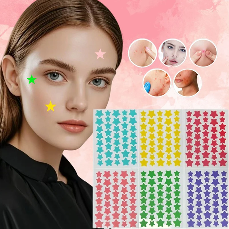 

200/400PCS Colorful Combination Acne Patches Star Heart Type Pimple Sticker PE Facial Concealer Acne Marks Cover Patches