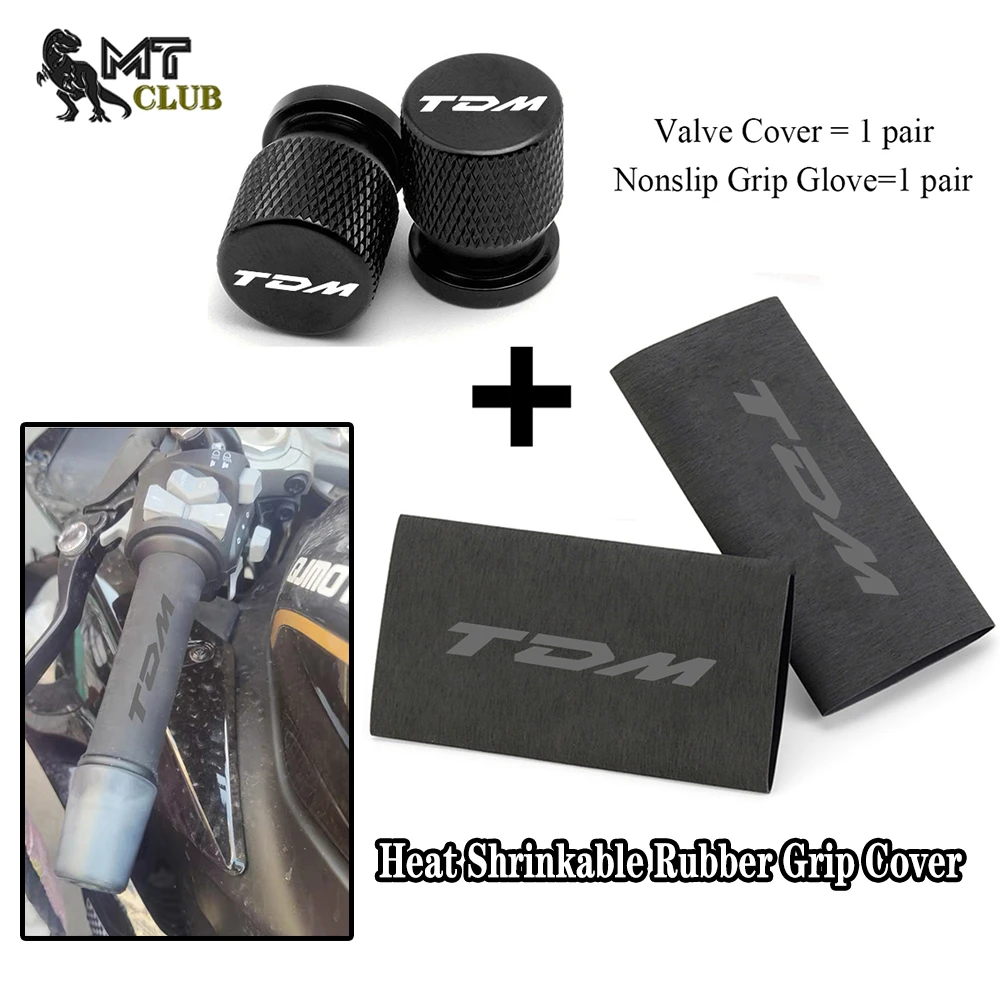 With LOGO ''TDM'' For YAMAHA TDM 850 900 TDM850 TDM900 2013-2024 Motorcycle Accessories Grip Cover Non-slip Rubber Grip Valve