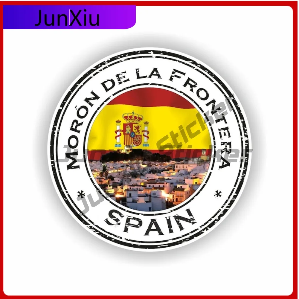 

Mor n de la Trendy Bumper Fade Resistant Accessory Seal Art Frontera Sticker Round Spain Truck Helmet Decal Unique UV