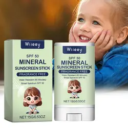 Sunscreen Stick For Kids Mineral Sunscreen Stick SPF 50 Moisturizing Face Stick Non-Sticky Sunscreen Bar For Outdoor Activi U8P2