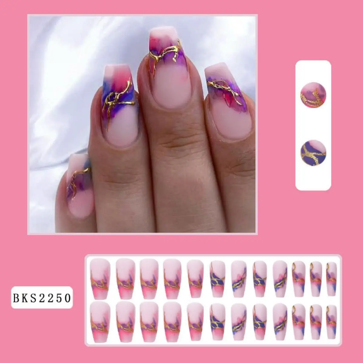 Uñas artificiales más vendidas para uso en verano, uñas postizas estilo Ins, arte de uñas, parches de uñas picantes para chica