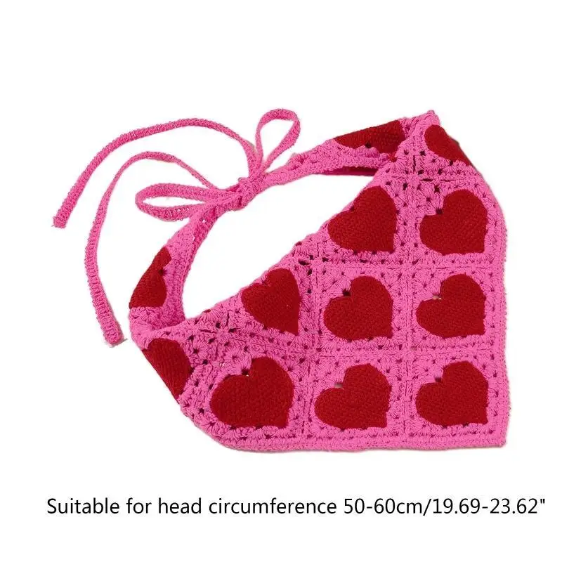 Bandanas pastoraux délicats pour enfants adultes, Turban en Crochet avec cœur, 652F