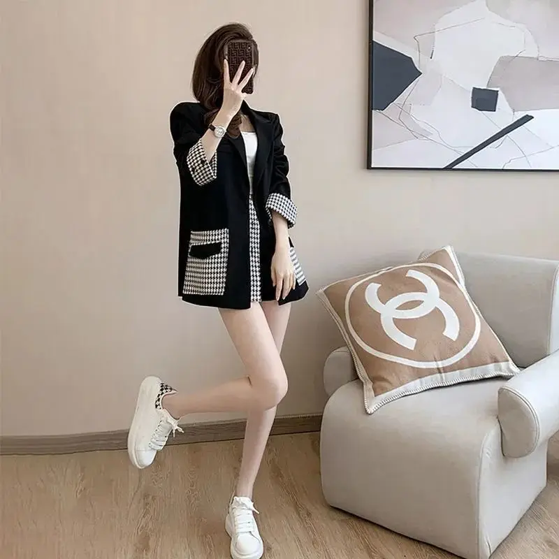 Blazer mantel wanita, mantel kualitas tinggi longgar gaya Korea jaket lengan panjang pakaian mewah dalam promosi pakaian luar