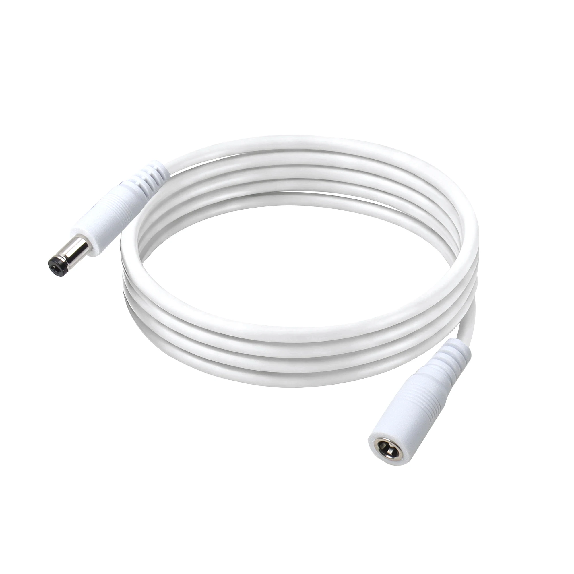 【LANO】DC5521 Male to Female Extension Cable White Color 1M DC Power Extension Cable for CCTV Security Camera/Router/LED Strip Li