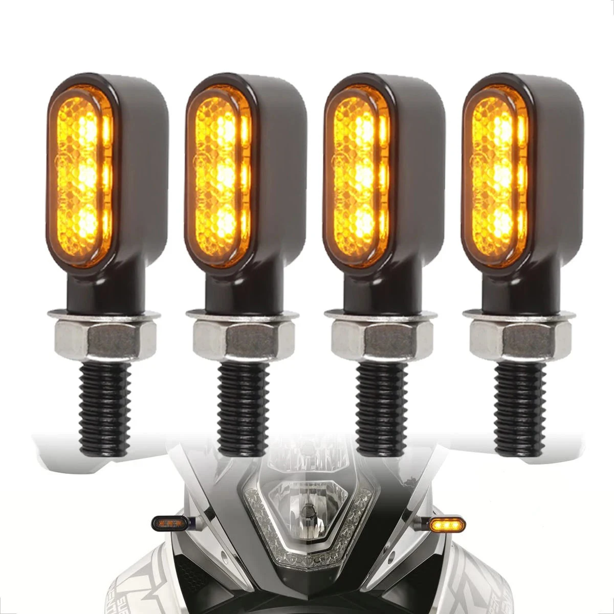 

2pcs 3 Leds Motorcycle Indicators Mini LED Turn Signal Light Flasher Amber Lamp Blinker For Honda Yamaha Kawasaki Cafe Racer