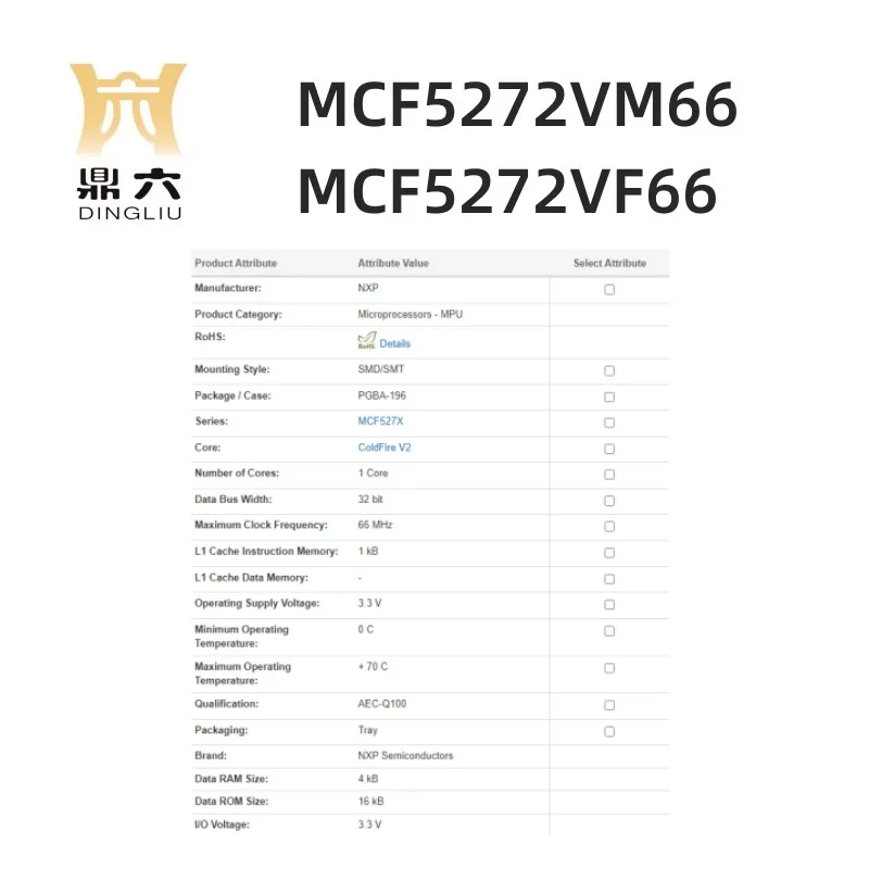 MCF5272VM66 MCF5272VF66  Microprocessors PGBA-196